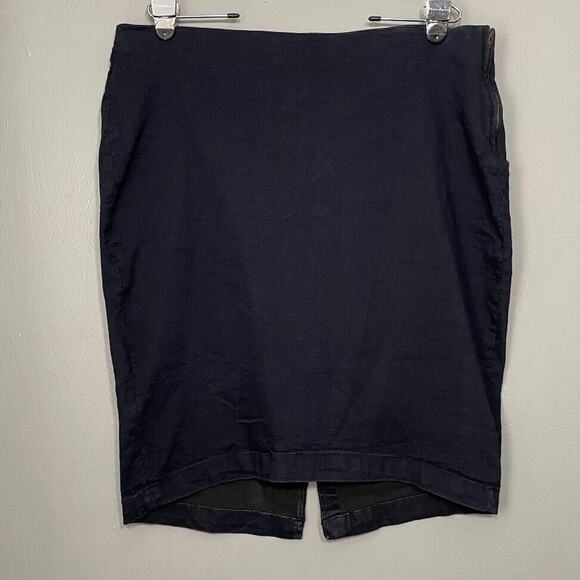 Old Navy Plus Size 16 Stretch Dark Blue Denim Tight Bodycon Skirt Rave Sexy Emo - Picture 1 of 7